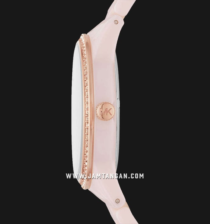 Michael Kors Ritz MK6838 Ladies White Dial Pink Ceramic Strap