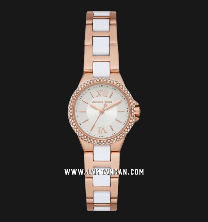 Michael Kors Camille MK6865 Ladies White Dial Dual Tone Stainless Steel Strap