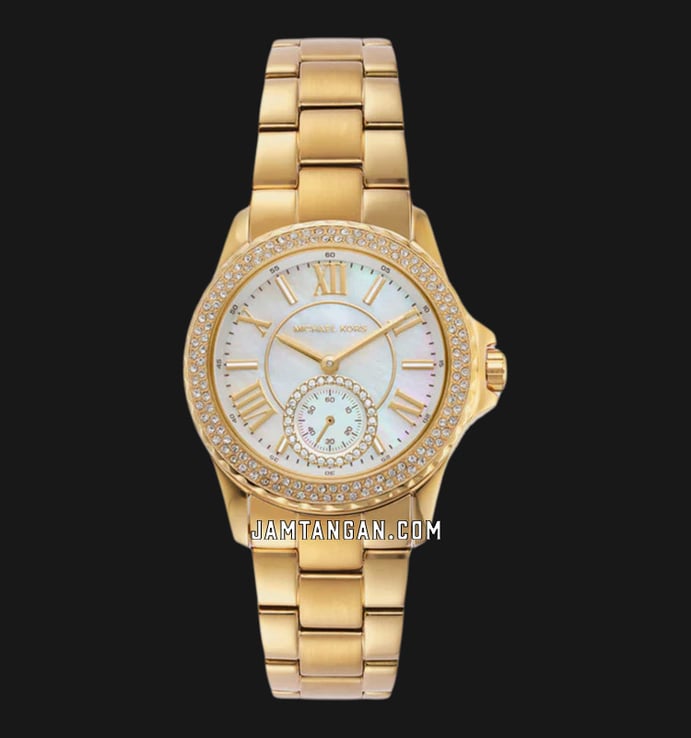 Michael Kors Everest MK7363 Ladies Mother Of Pearl Dial Gold Stainless Steel Strap