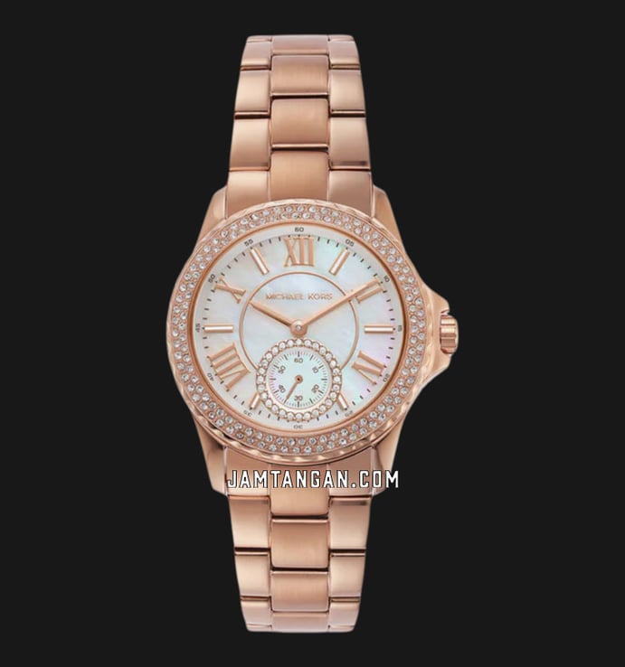 Michael Kors Everest MK7364 Ladies Mother Of Pearl Dial Rose Gold Stainless Steel Strap