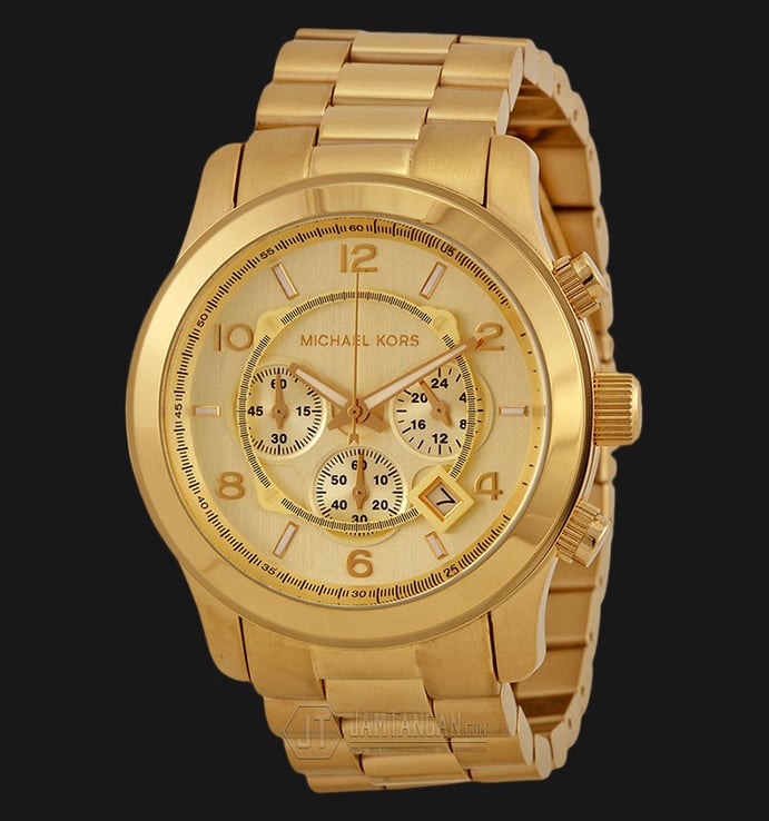 Michael Kors MK8077 Runway Chronograph Champagne Dial Gold Bracelet Watch