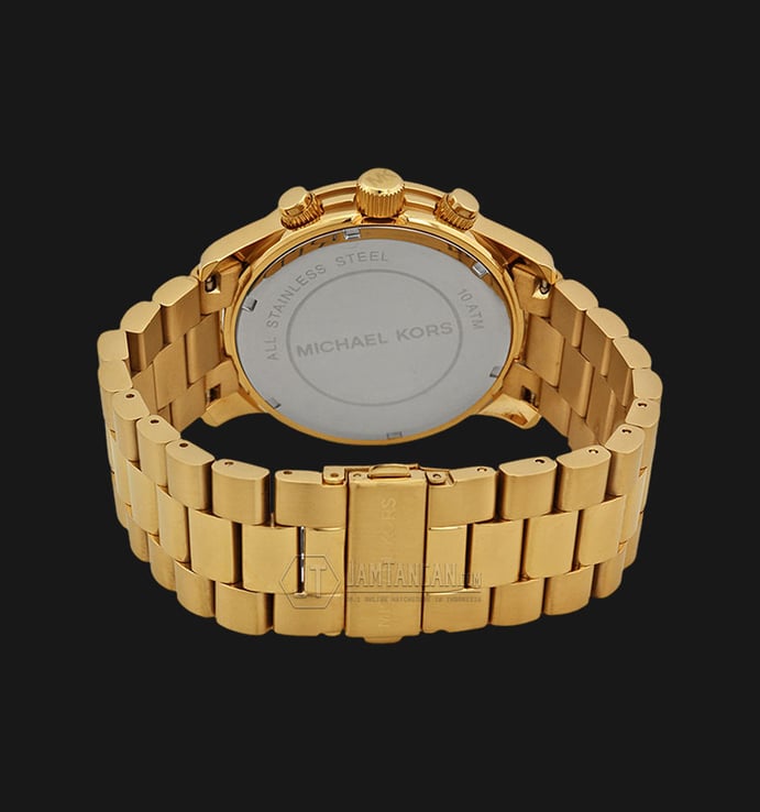 Michael Kors MK8077 Runway Chronograph Champagne Dial Gold Bracelet Watch
