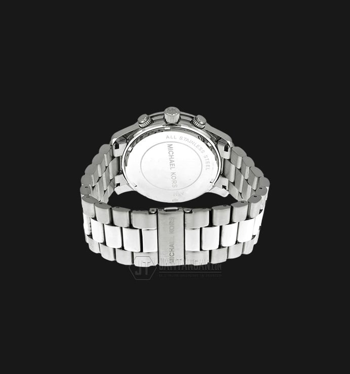 Michael Kors MK8086 Runway Oversized Chronograph Silver Dial Bracelet Watch