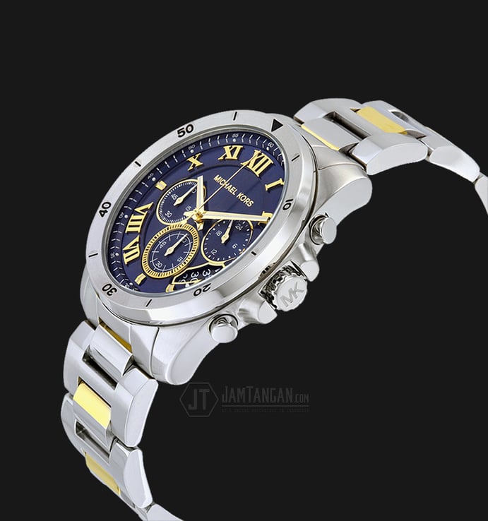 Michael Kors MK8437 Brecken Chronograph Blue Dial Two-tone Stainless Steel