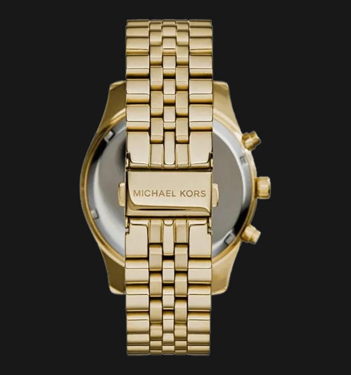 Michael Kors Lexington MK8494 Chronograph Men Gold Dial Gold Stainless Steel Strap