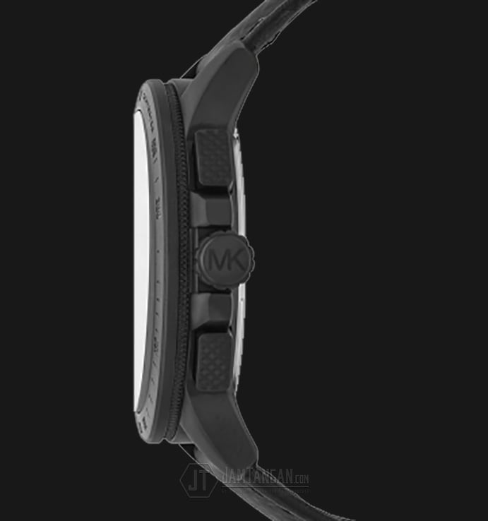 Michael Kors MK8521 Ryker Chronograph Black Dial Black Textured Leather Strap