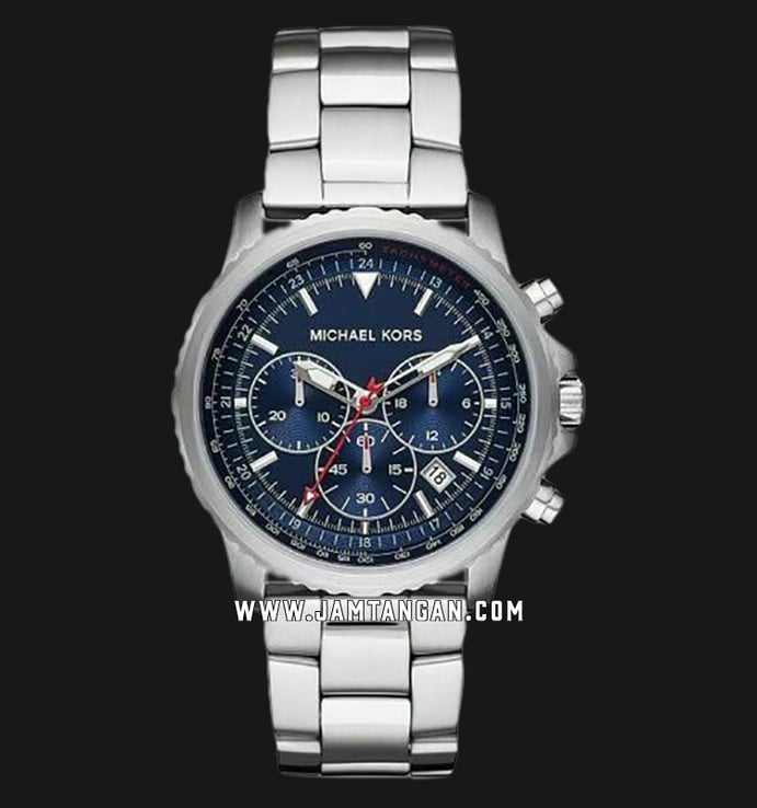 Michael Kors MK8641 Theroux Chronograph Blue Dial Silver Stainless Steel Strap