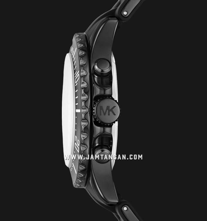 Michael Kors Everest MK8980 Chronograph Men Black Dial Black Silicone Strap