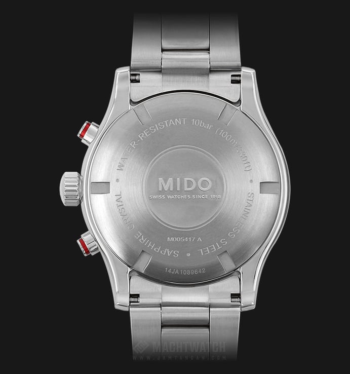MIDO Multifort M005.417.11.051.00 Chronograph Black Dial Stainless Steel Strap