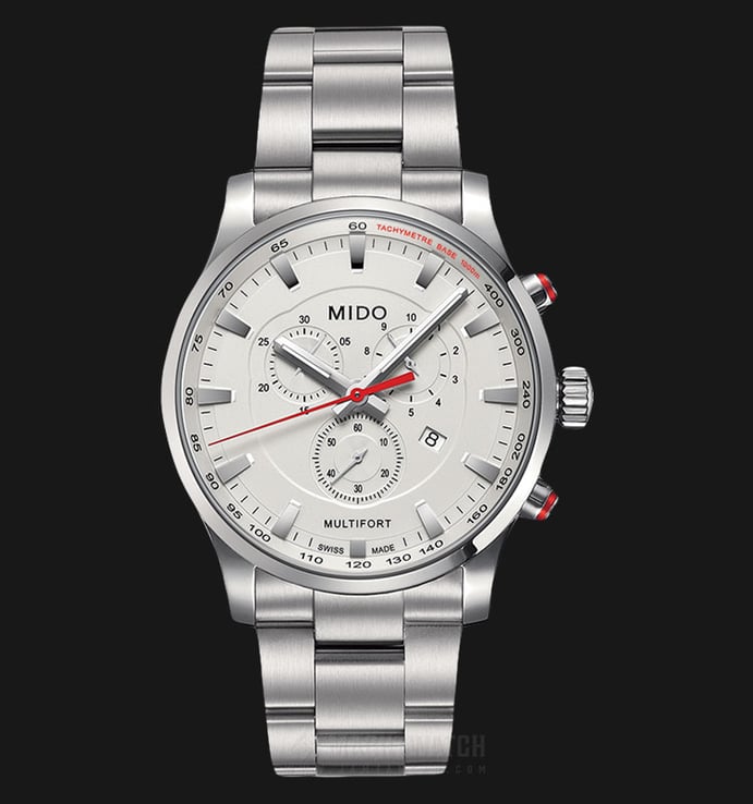 MIDO Multifort M005.417.11.031.00 Chronograph Silver Dial Stainless Steel Strap