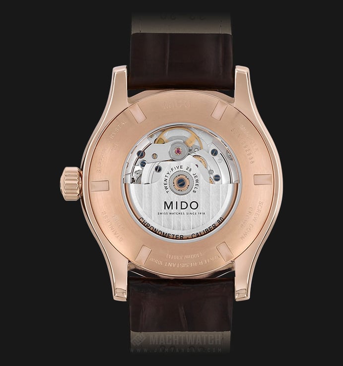 MIDO Multifort M005.431.36.031.00 Chronometer Automatic Silver Dial Brown Leather Strap