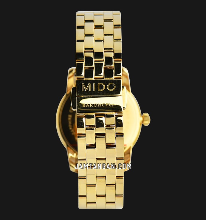 MIDO Baroncelli M013.210.33.021.00 Gold Dial Gold Stainless Steel Strap
