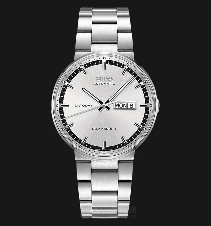 MIDO Commander M014.430.11.031.80 Datoday Automatic Silver Dial Stainless Steel Strap