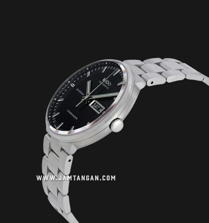 MIDO Commander M014.430.11.051.80 Datoday Automatic Black Dial Stainless Steel Strap