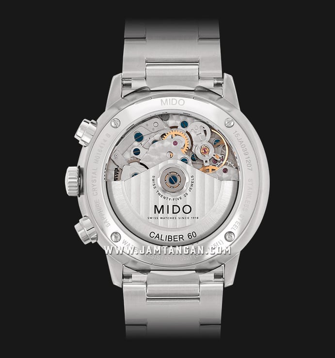 MIDO Commander II M016.414.11.061.00 Chronograph Automatic Grey Dial Stainless Steel Strap