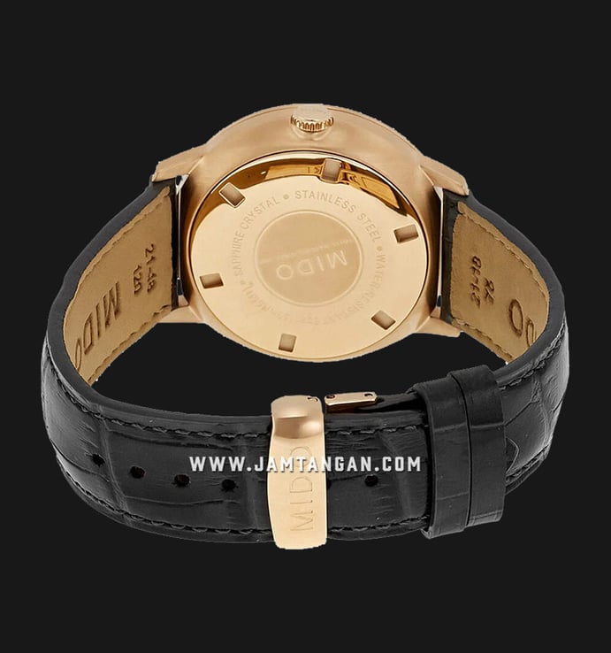 Mido M016.430.36.061.80 Commander Datoday Automatic Black Dial Black Leather Strap