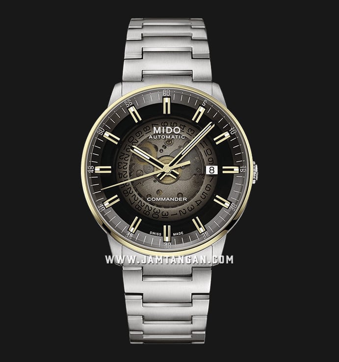 Mido Commander M021.407.21.411.00 Gradient Black Dial Stainless Steel Strap