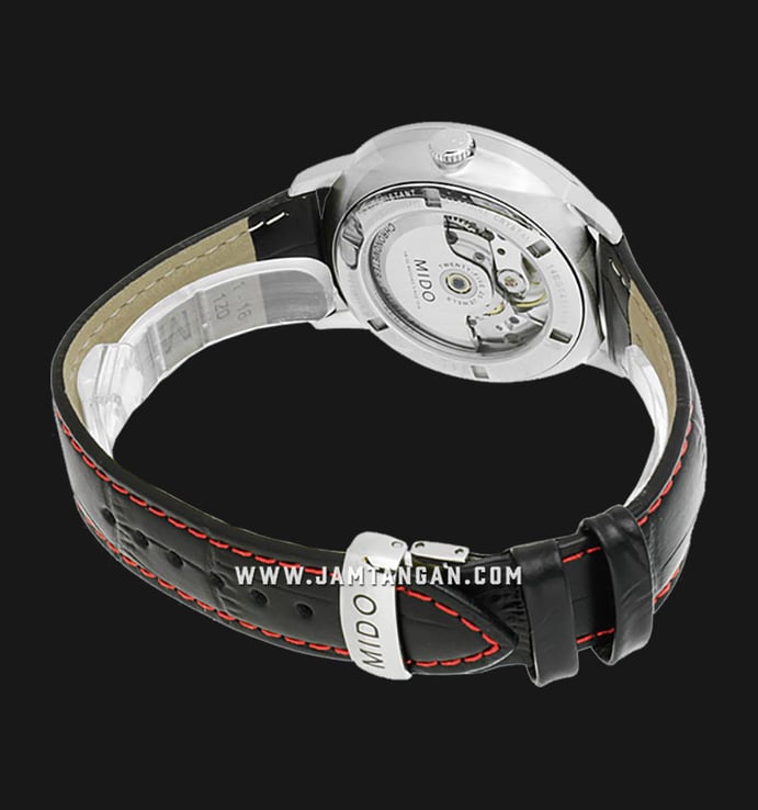 MIDO Commander II M021.431.16.051.00 Chronometer Automatic Black Dial Black Leather Strap