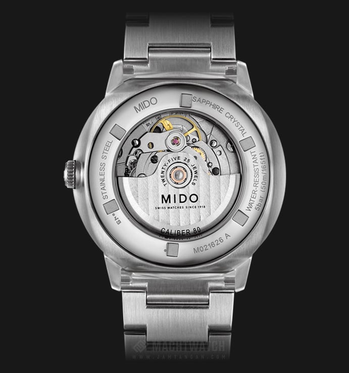 MIDO Commander II M021.626.11.031.00 Big Date Automatic Silver Dial Stainless Steel Strap