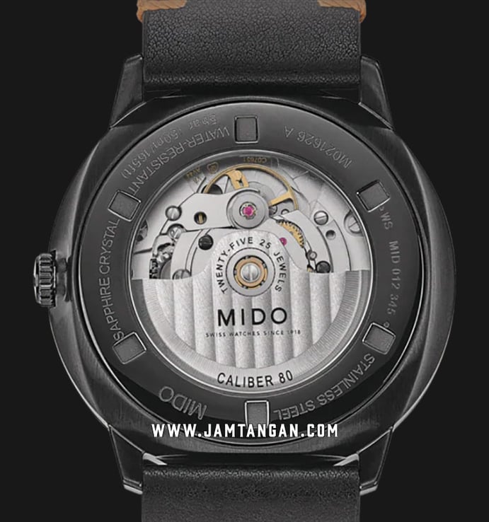 Mido Commander M021.626.36.051.01 Big Date Black Dial Black Leather Strap
