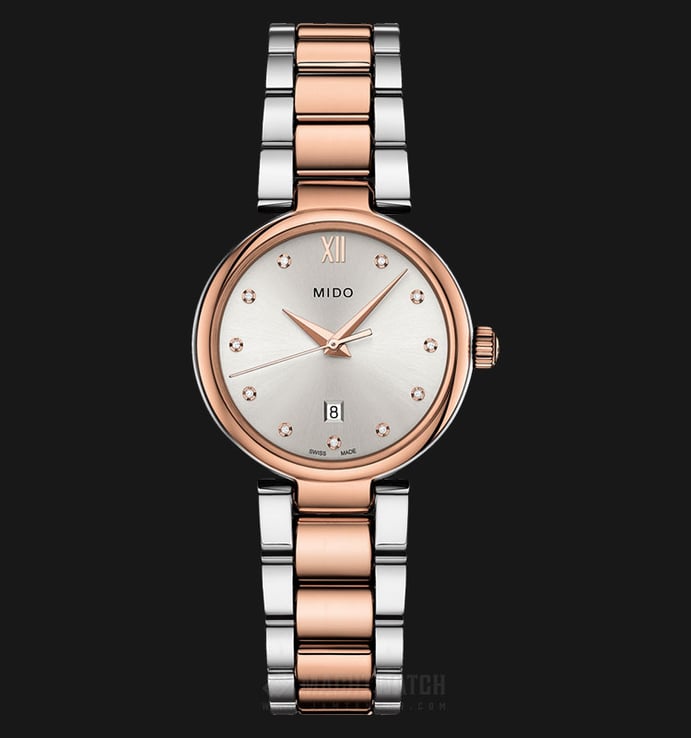 MIDO Baroncelli M022.210.22.036.00 Donna Silver Dial Dual Tone Stainless Steel Strap