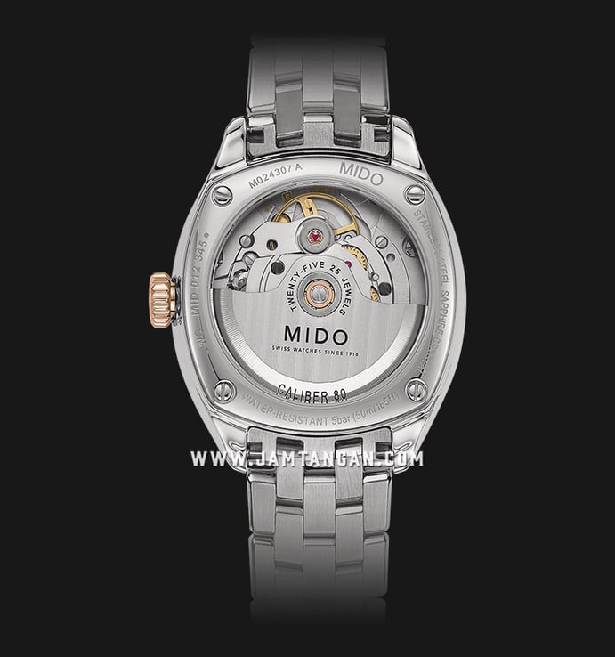 MIDO Belluna II M024.307.22.116.00 Royal Lady Mother Of Pearl Dial Dual Tone Stainless Steel Strap