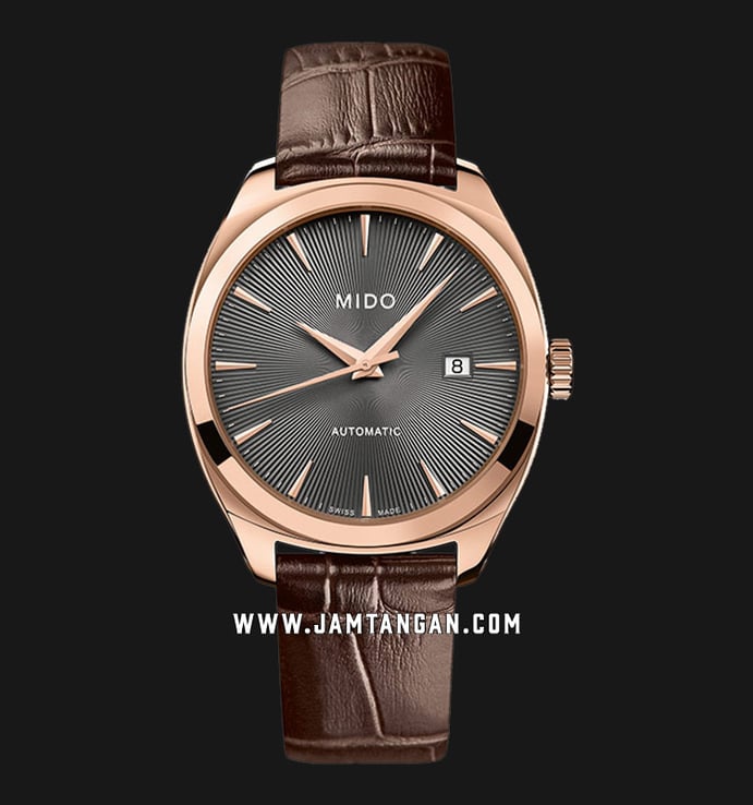 MIDO Belluna II M024.507.36.061.00 Royal Gent Anthracite Dial Brown Leather Strap