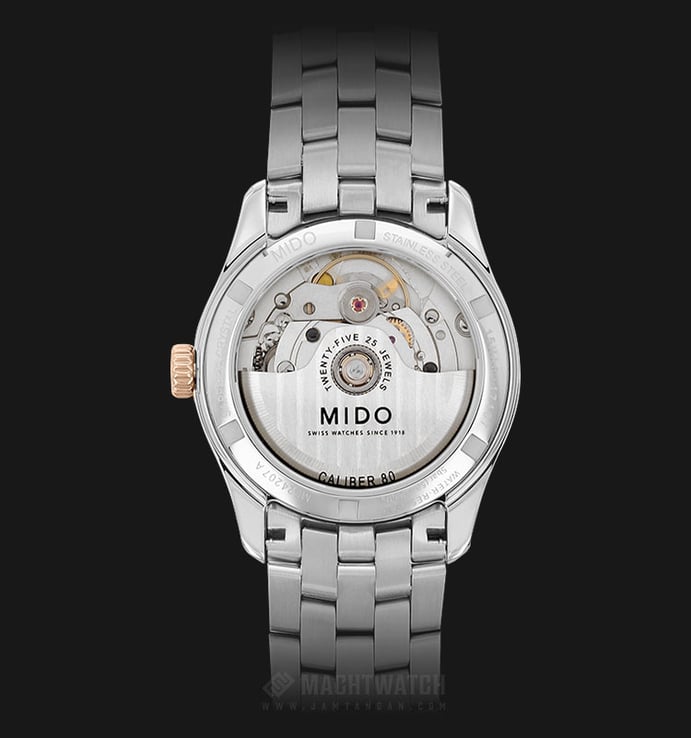 Mido M024.207.22.031.00 Belluna II Automatic Silver Dial Dual Tone Stainless Steel Strap