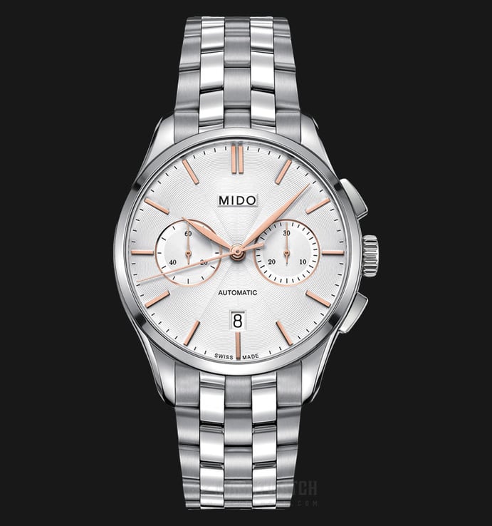 MIDO Belluna II M024.427.11.031.00 Chronograph Automatic Silver Dial Stainless Steel Strap