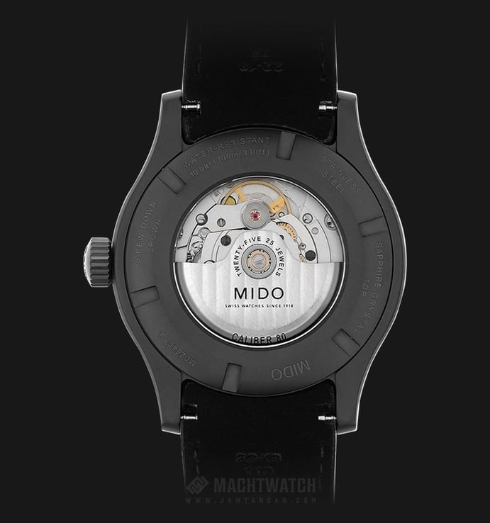 MIDO Multifort M025.407.36.061.00 Automatic Grey Dial Black Leather Strap