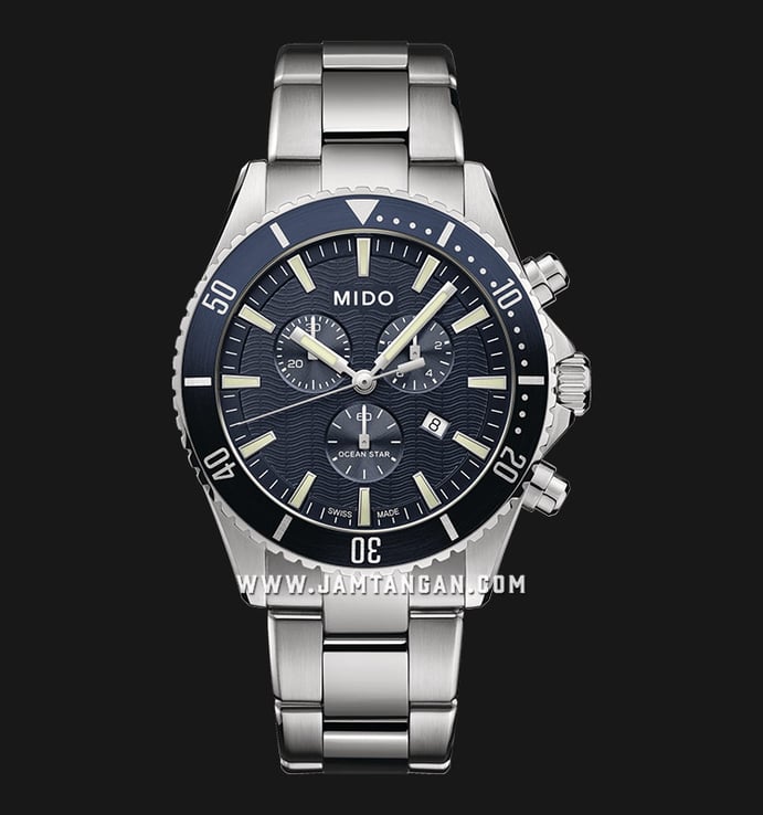 MIDO Ocean Star M026.417.11.041.00 Chronograph Blue Navy Dial Stainless Steel Strap