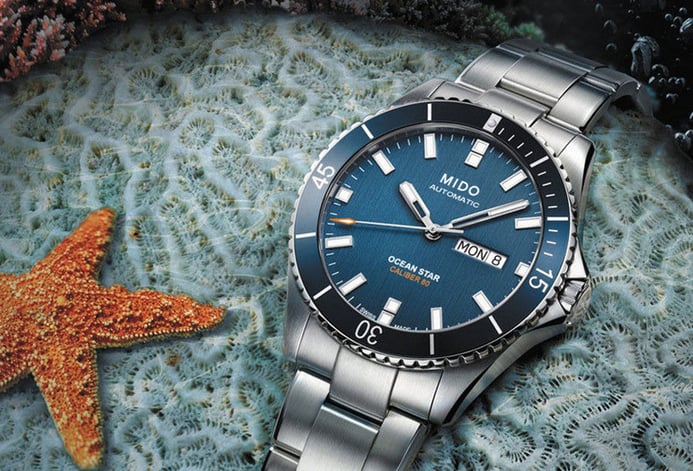 MIDO Ocean Star M026.430.11.041.00 Caliber 80 Automatic Blue Dial Stainless Steel Strap