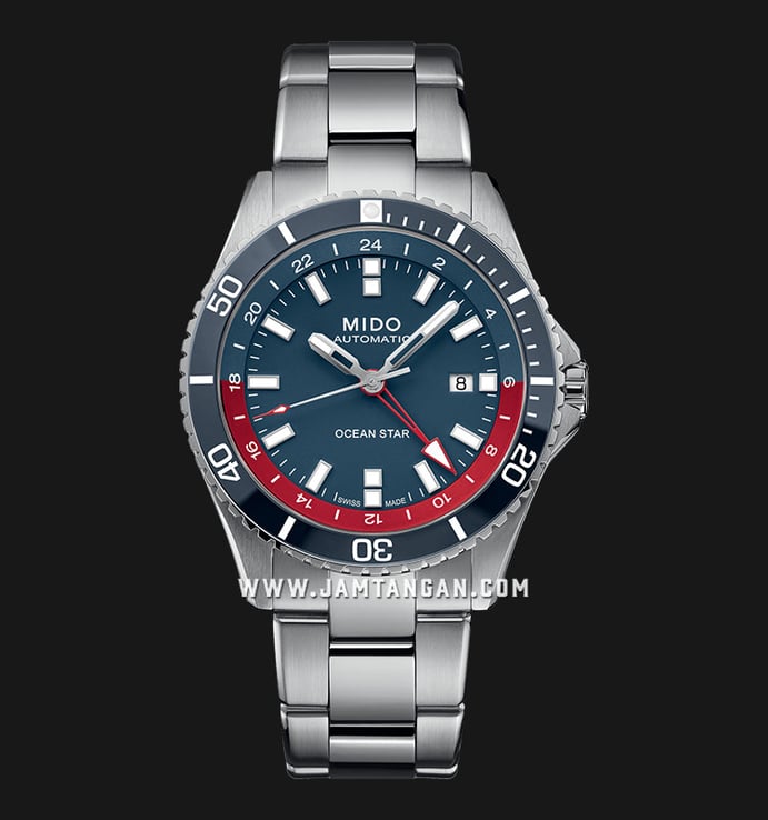 MIDO Ocean Star M026.629.11.041.00 GMT Blue Dial Stainless Steel Strap SPECIAL EDITION + Extra Strap