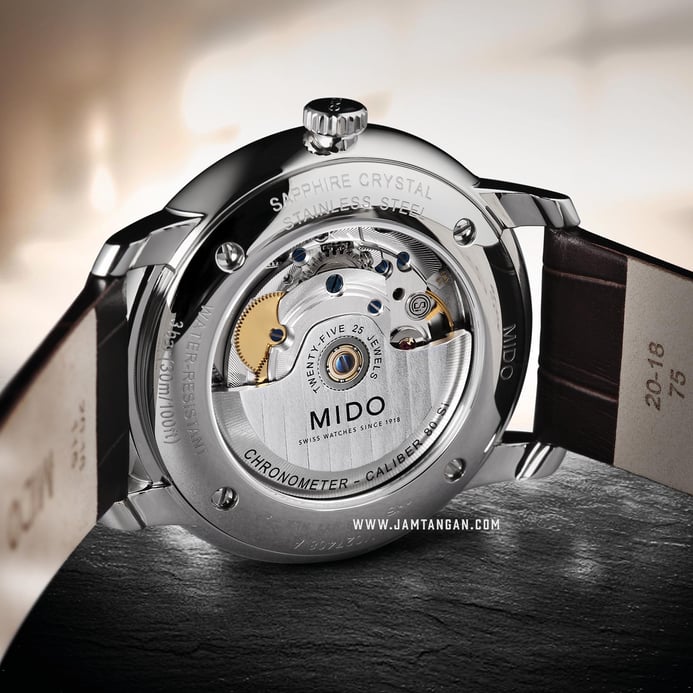 MIDO Baroncelli M027.408.16.061.00 Chronometer Silicon Automatic Anthracite Dial Brown Leather Strap