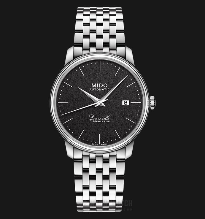 MIDO Baroncelli III M027.407.11.050.00 Heritage Automatic Black Dial Stainless Steel Strap