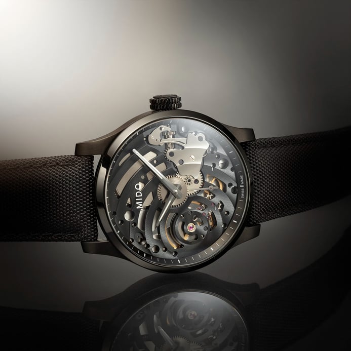 MIDO Multifort M032.605.47.410.00 Mechanical Skeleton Dial Black Fabric Strap LIMITED EDITION