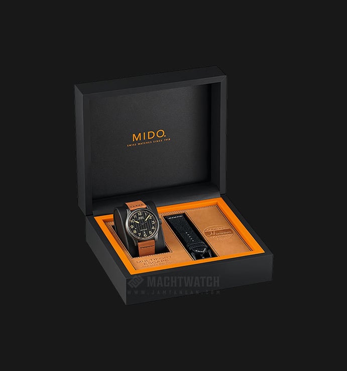 MIDO Multifort M032.607.36.050.99 Automatic Black Dial Tan Leather Strap