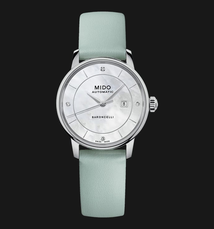 MIDO Baroncelli M037.207.16.106.00 Signature Lady Colours MOP Dial Leather Strap + 4 Extra Strap
