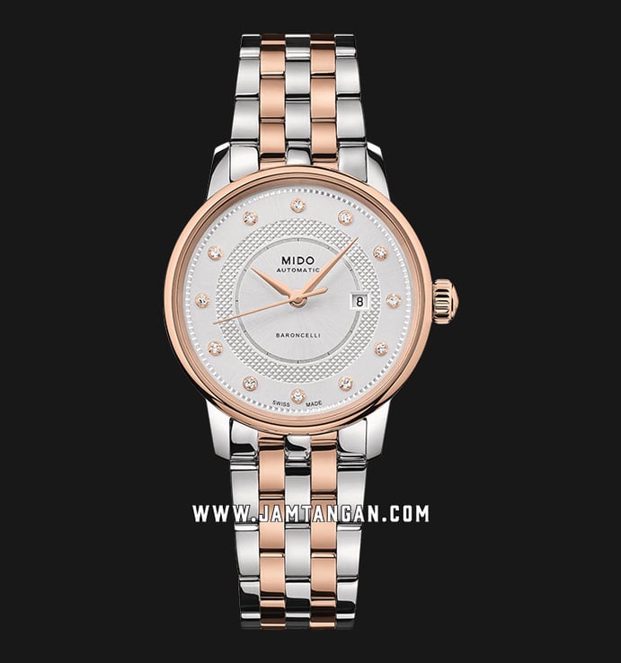 MIDO Baroncelli Signature M037.207.22.036.01 Automatic Silver Dial Dual Tone Stainless Steel Strap