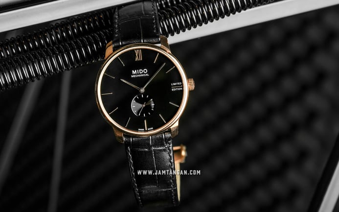 MIDO Baroncelli II M037.405.36.050.00 Mechanical Black Dial Black Leather Strap LIMITED EDITION