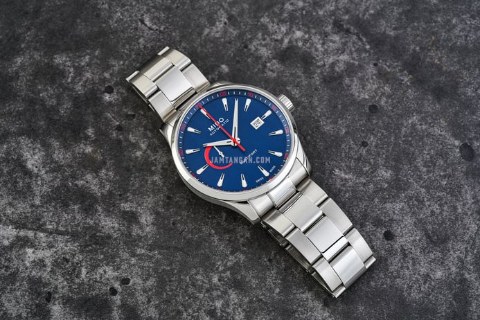 MIDO Multifort M038.424.11.041.00 Power Reserve Blue Dial Stainless Steel Strap