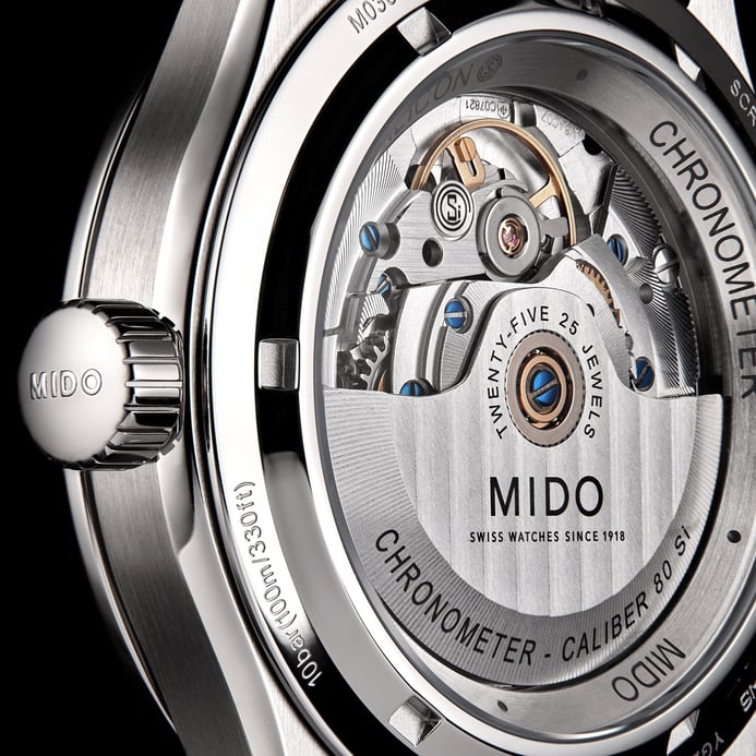 MIDO Multifort M M038.431.11.097.00 Automatic Chronometer Green Dial Stainless Steel Strap