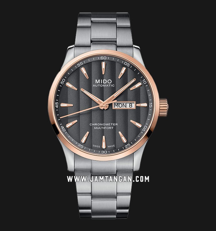 MIDO Multifort III M038.431.21.061.00 Chronometer 1 Anthracite Dial Grey Stainless Steel Strap