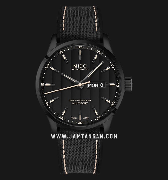 Mido Multifort M038.431.37.051.00 Chronometer Automatic Black Dial Black Leather Strap