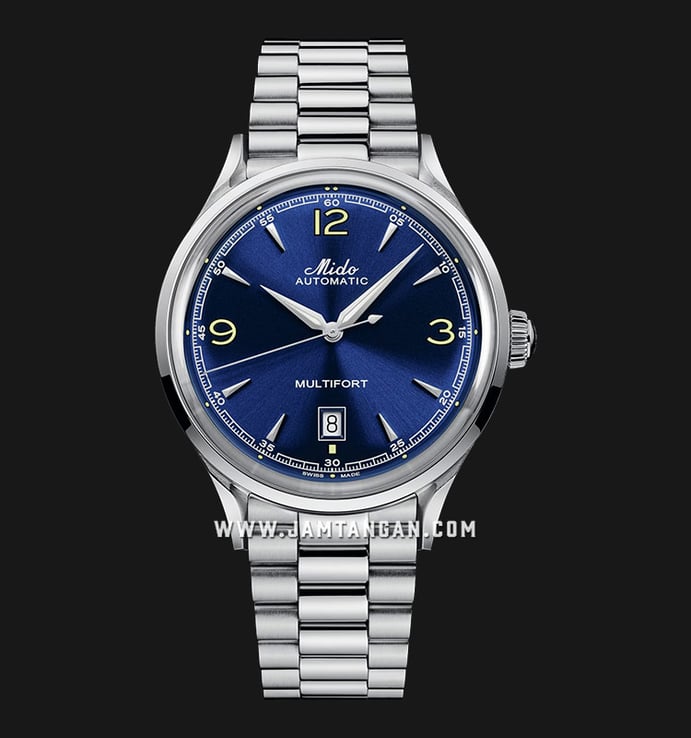 MIDO Multifort M040.407.11.047.00 Automatic Powerwind Blue Dial Stainless Steel Strap