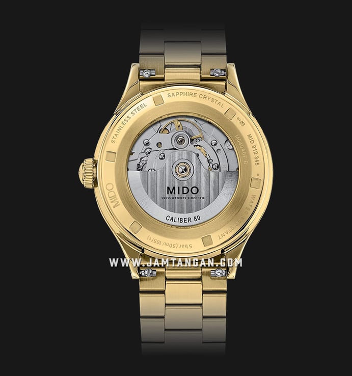 MIDO Multifort Powerwind M040.407.33.027.00 Champagne Dial Yellow Gold Stainless Steel Strap