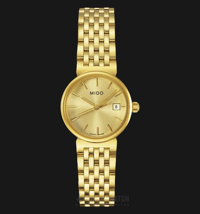 MIDO Dorada M2130.3.12.1 Gold Dial Gold Stainless Steel Strap