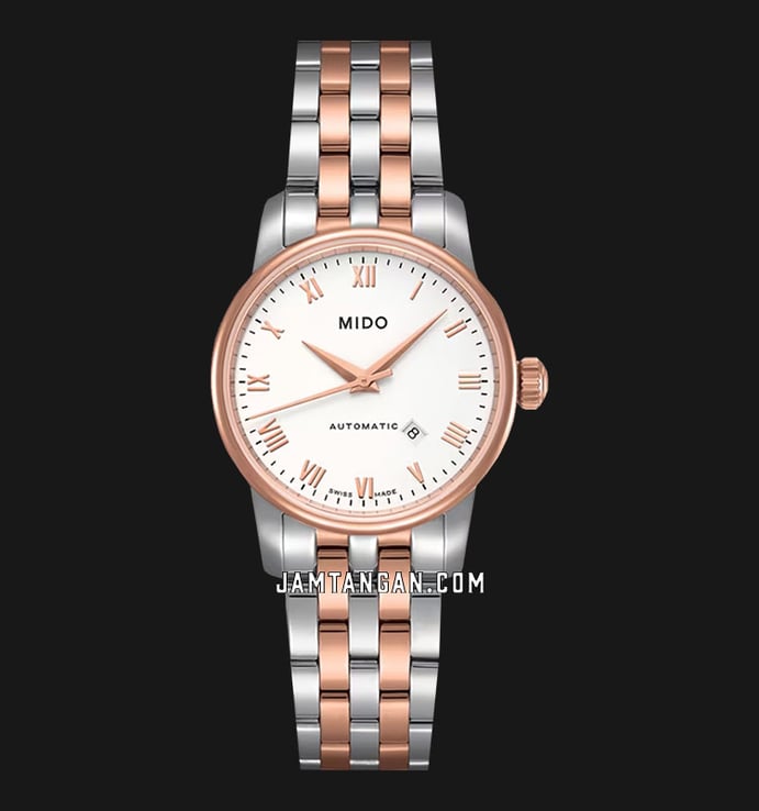 MIDO Baroncelli M7600.9.N6.1 Automatic White Dial Dual Tone Stainless Steel Strap