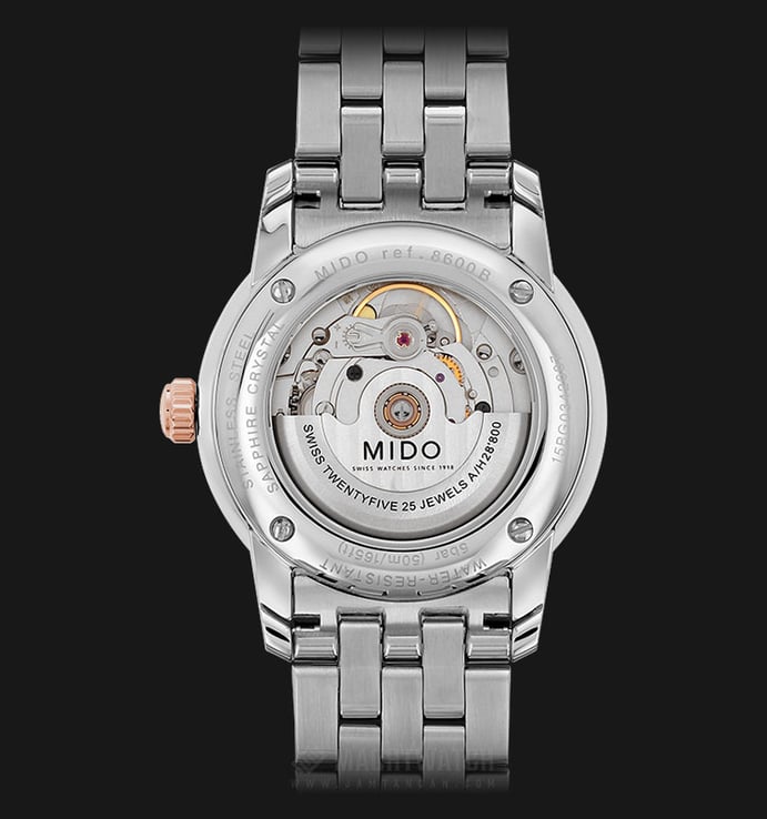 MIDO Baroncelli II M8600.9.N6.1 Automatic White Dial Dual Tone Stainless Steel Strap