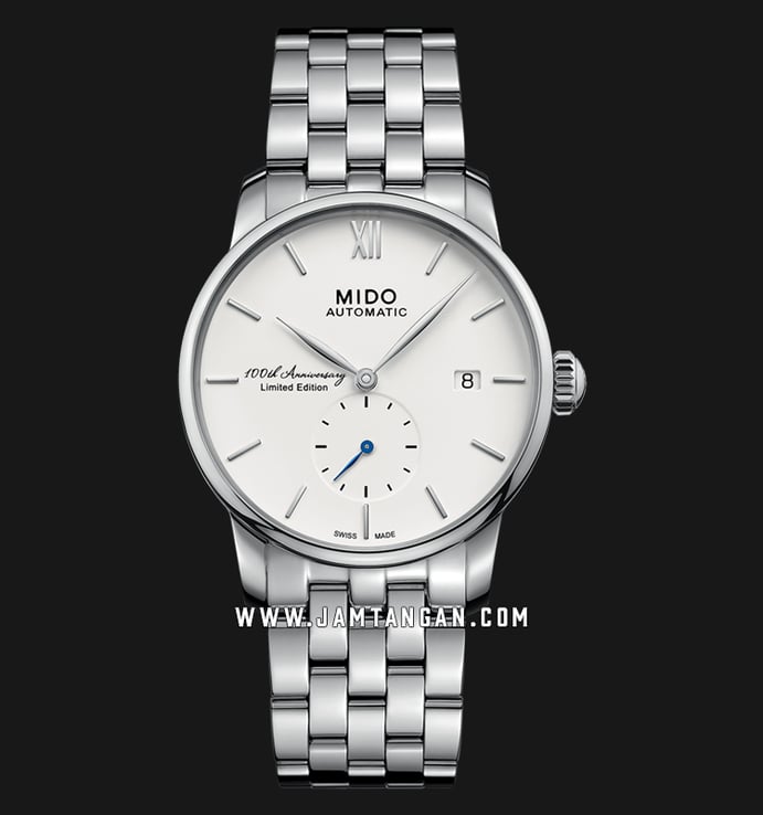 Mido M8608.4.26.1 Baroncelli II Man 100th Anniversary Limited Edition White Dial Stainless Steel